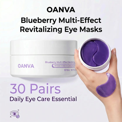 [NEW] OANVA Blueberry Caffeine Hydrogel Eye Mask Pack, Gentle Daily Eye Patches with Blueberry Extract & Caffeine, Moisturizing Hydrate for Sensitive Skin, Depuffs, Brightens Dark Circles, Smoothing Fine Lines (30 Pairs)